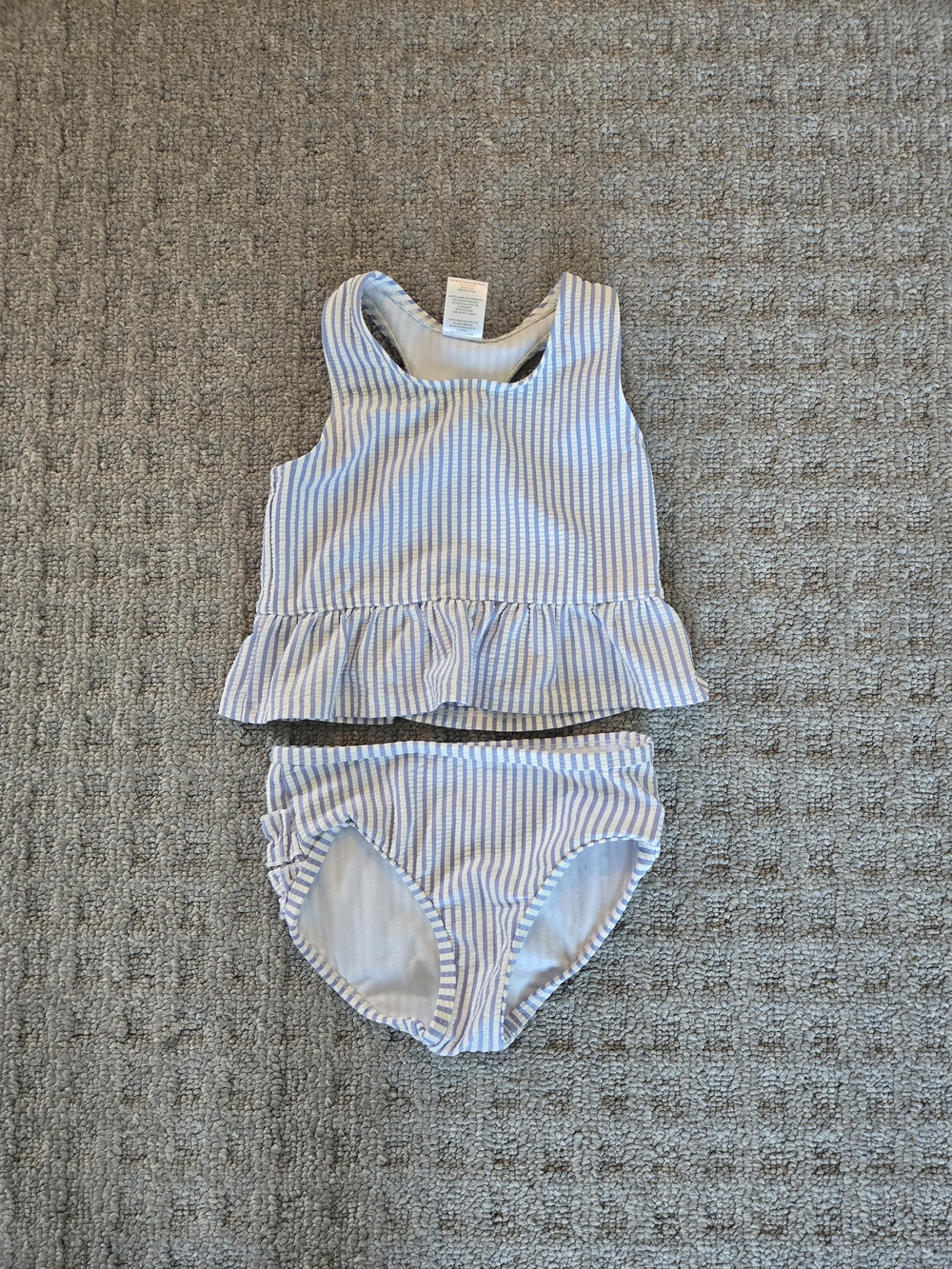 Ruffle Butts Periwinkle Searsucker RuffleTwo-Piece Swim Set